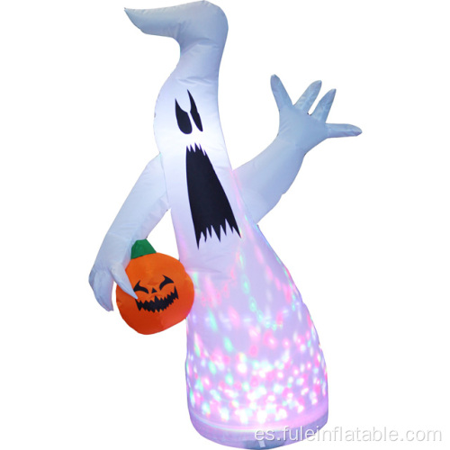 Calabaza fantasma blanca inflable para decoración de Halloween